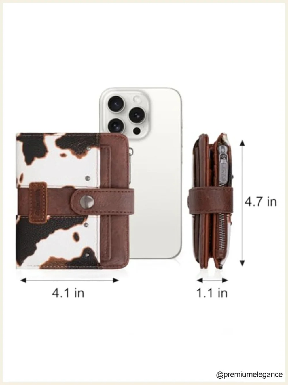 Cow Print Bifold RFID Wallet with Removable ID Window